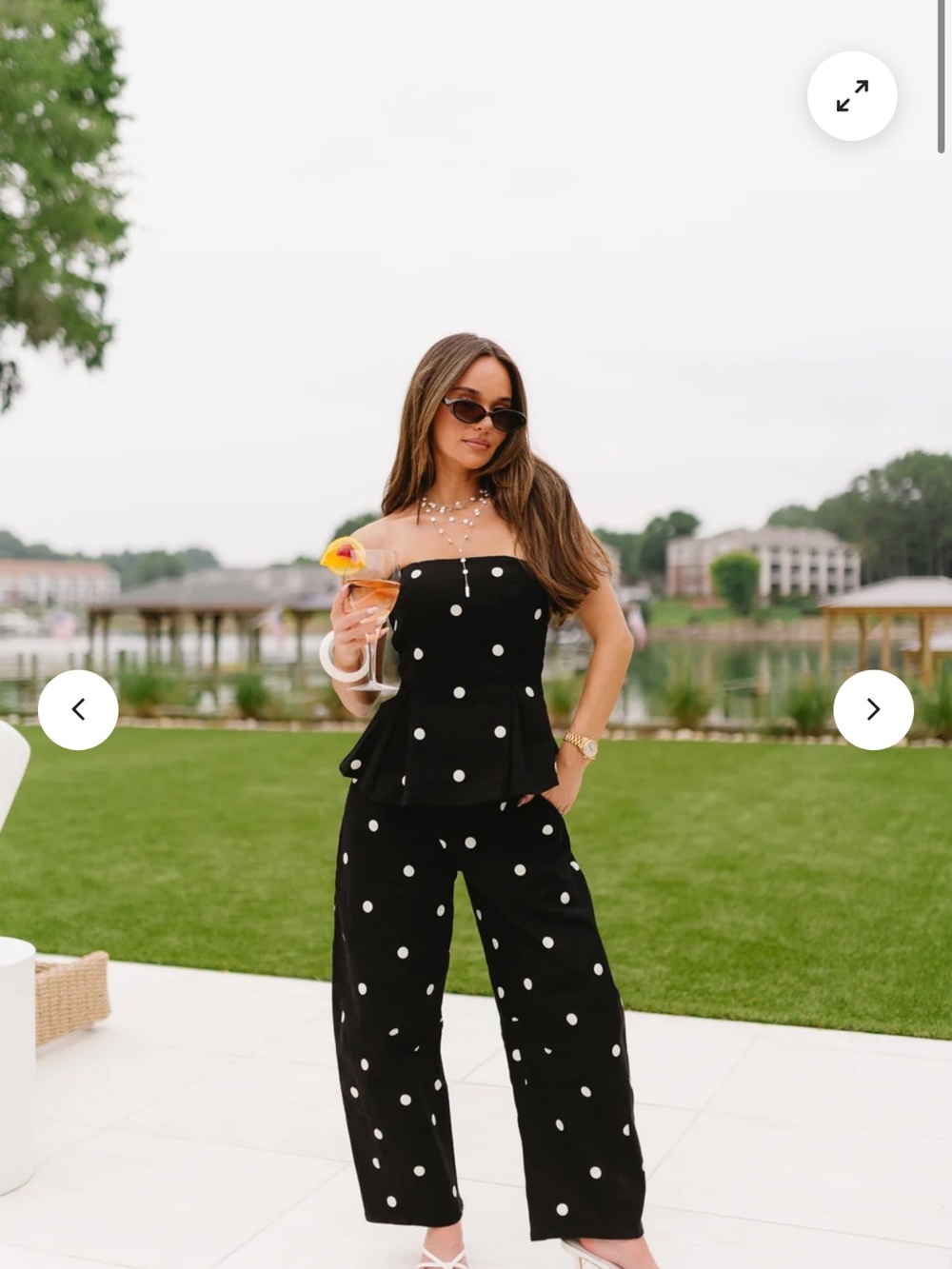 vestique Black with White Polka Dot Strapless Jumpsuit